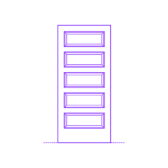 Buildings Interior Doors Solid Interior Door Horizontal 5 Panels Raised Line Art Svg Vector, Free Vectors File